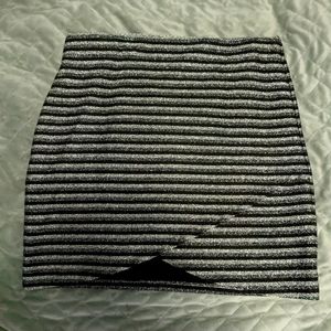 Sezane Calvi Mini Skirt Medium Black, Blue, Silver Metallic